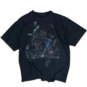 Vintage Gangster Super Mario KNC Apparel King Hustla Tee Grunge Distressed Faded